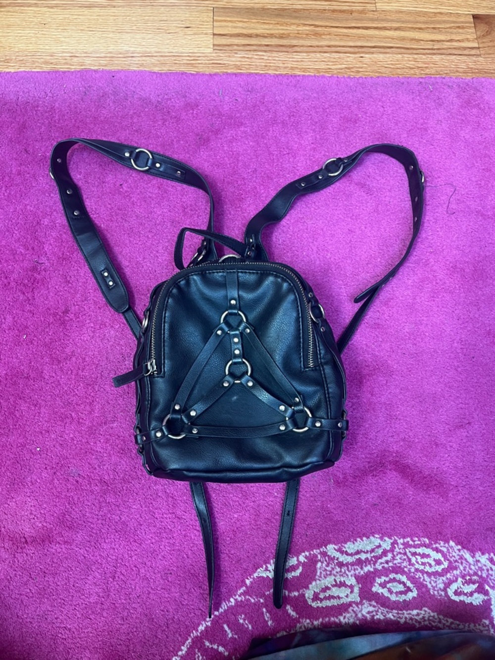 Flawed* Vintage 2010s goth grunge UNIF bound mini backpack